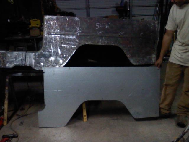 new metal is layed out and tested for fit prior to cutting out the old metal.